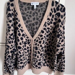 Jessica Simpson Tan and Black Leopard Cardigan